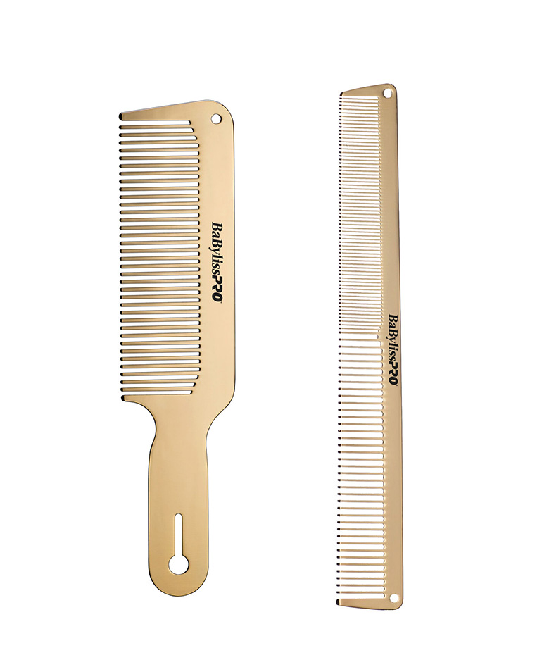 BabylissPRO GOLDFX Metal Comb 2-Pack